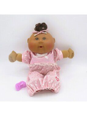 Cabbage Patch Kids 2004 Play Along Brown-Eyed Premie Doll In Pink Outfit With Bo